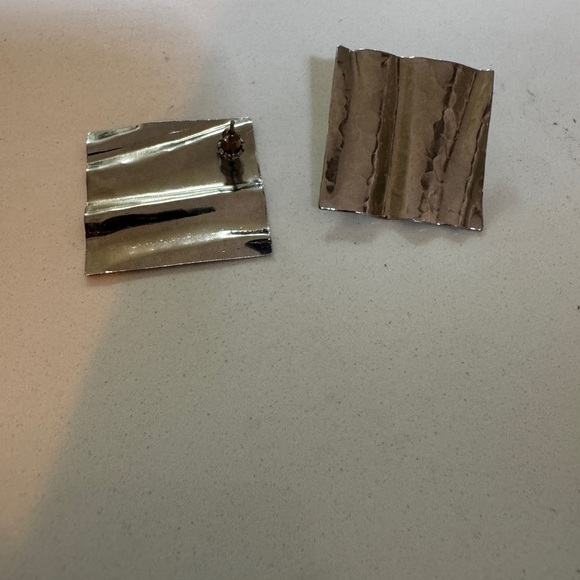 Silver square vintage earrings - Picture 1 of 2